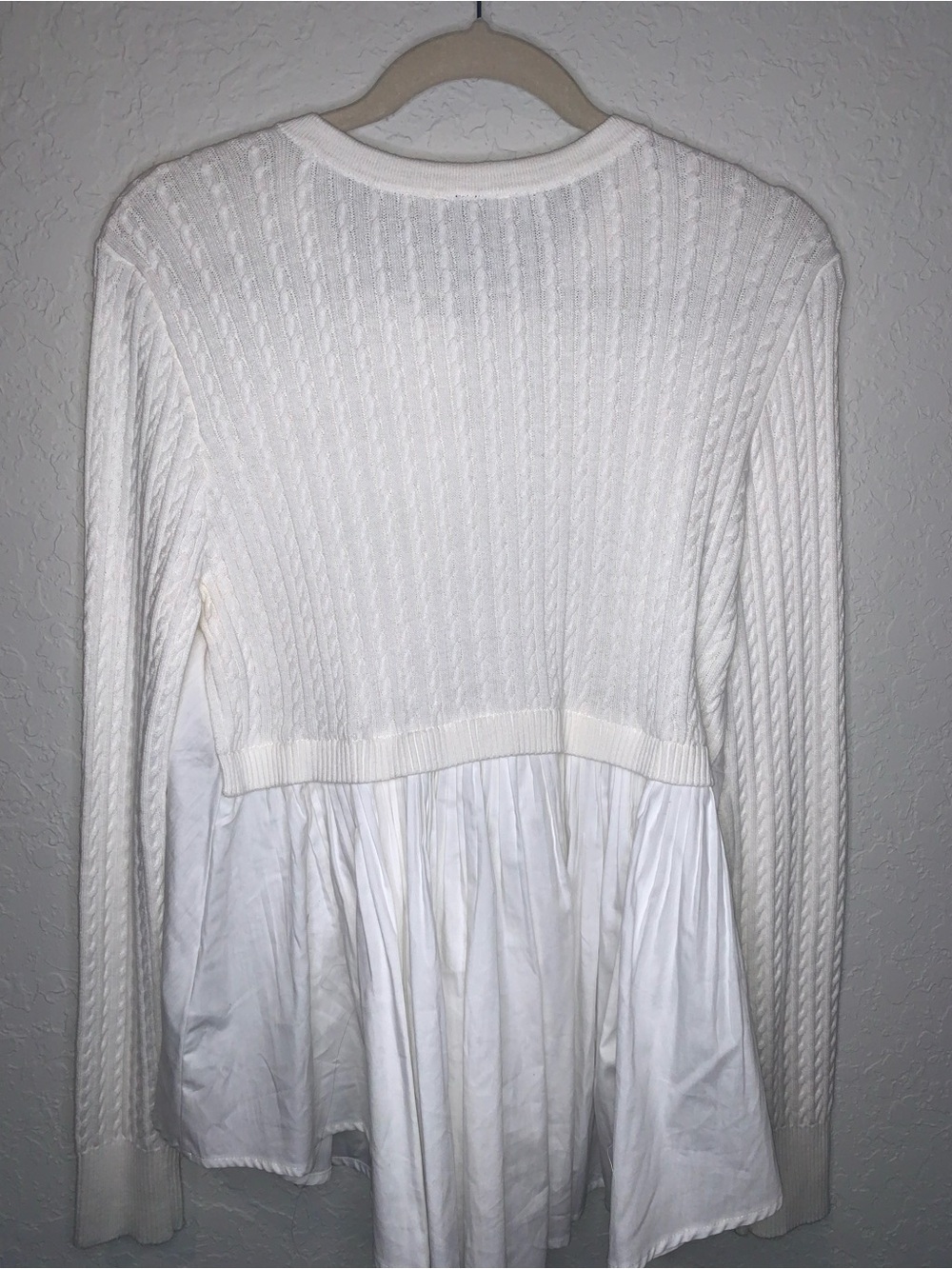 Anthropologie White Layered Button-Front Knit Blouse - Picture 4 of 4